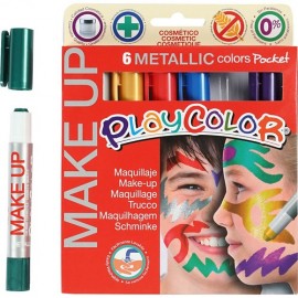 Maquillaxe PLAYCOLOR 6 cores make up pocket metálicos.