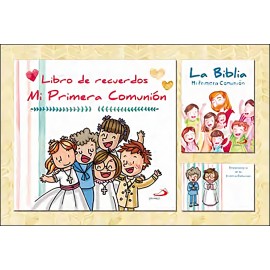Estuche Mi Primera Comunión (libro recuerdos + biblia + recordatorios). Editorial San Pablo.