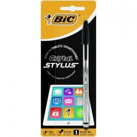 Bolígrafo BIC CRYSTAL STYLUS NEGRO con puntero pantallas